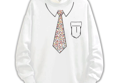 赌侠赌圣周星星同款个性彩色领带学生百搭宽松套头衫秋冬圆领卫衣