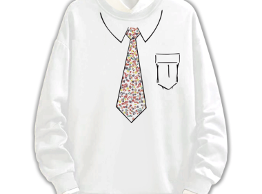 赌侠赌圣周星星同款个性彩色领带学生百搭宽松套头衫秋冬圆领卫衣